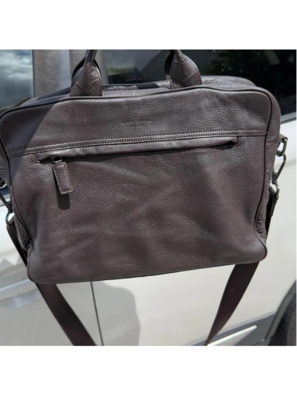 Banana Republic 100% Leather Brown Laptop Briefcase  Banana Republic dark espres